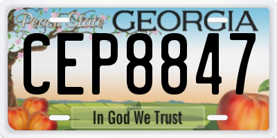 GA license plate CEP8847