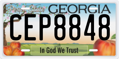 GA license plate CEP8848