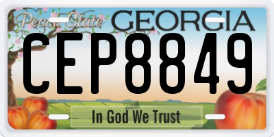 GA license plate CEP8849