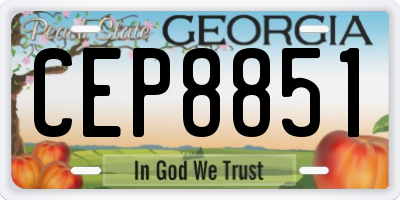 GA license plate CEP8851