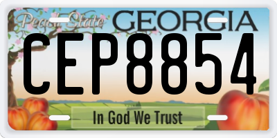 GA license plate CEP8854