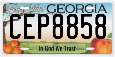 GA license plate CEP8858