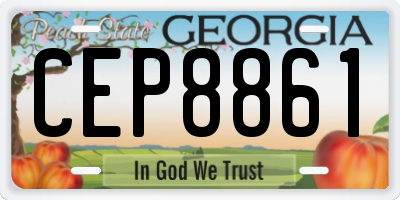 GA license plate CEP8861