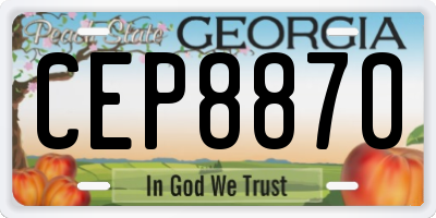 GA license plate CEP8870
