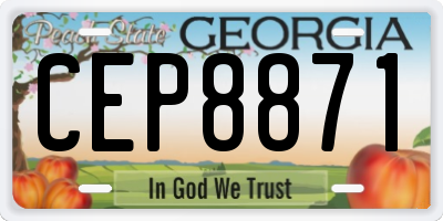 GA license plate CEP8871