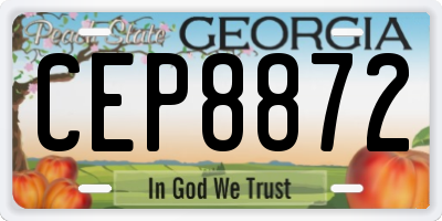 GA license plate CEP8872