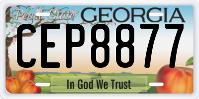 GA license plate CEP8877