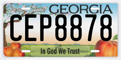 GA license plate CEP8878