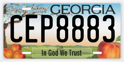 GA license plate CEP8883