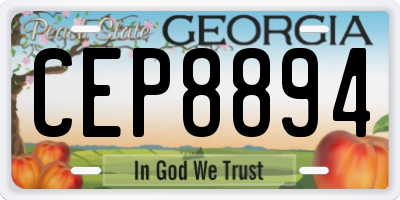 GA license plate CEP8894