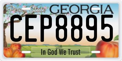 GA license plate CEP8895