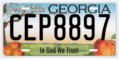 GA license plate CEP8897
