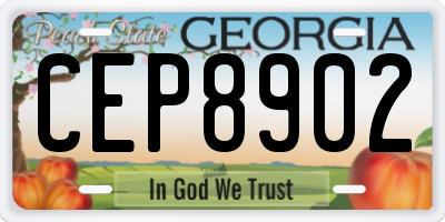 GA license plate CEP8902