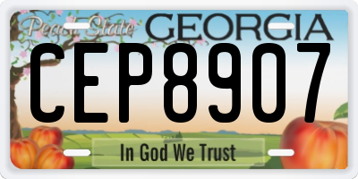 GA license plate CEP8907