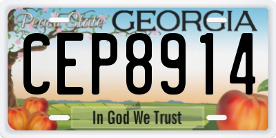 GA license plate CEP8914