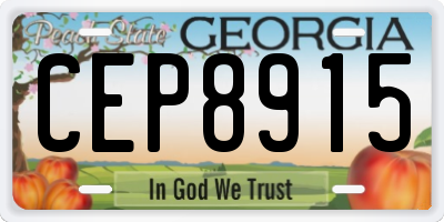 GA license plate CEP8915