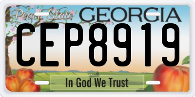GA license plate CEP8919