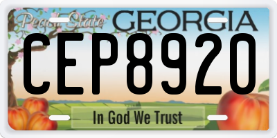 GA license plate CEP8920
