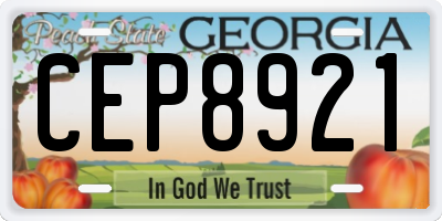 GA license plate CEP8921