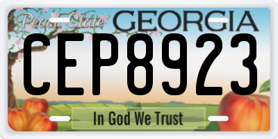 GA license plate CEP8923