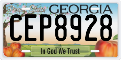 GA license plate CEP8928