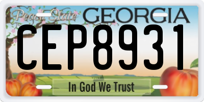 GA license plate CEP8931