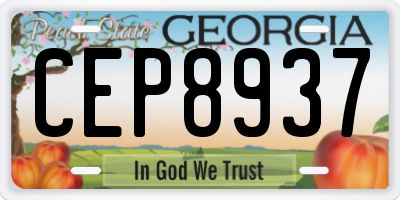 GA license plate CEP8937