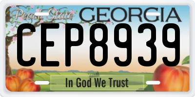 GA license plate CEP8939