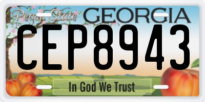 GA license plate CEP8943