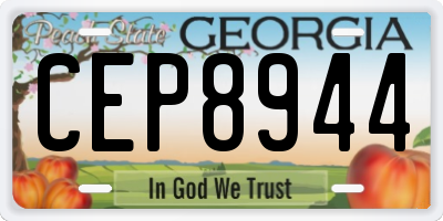 GA license plate CEP8944