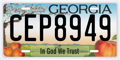 GA license plate CEP8949