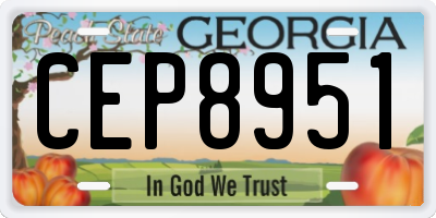 GA license plate CEP8951