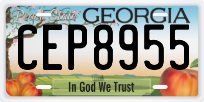 GA license plate CEP8955
