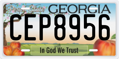 GA license plate CEP8956