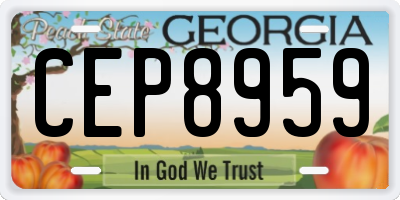 GA license plate CEP8959