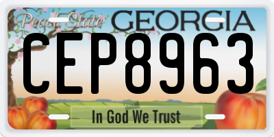 GA license plate CEP8963