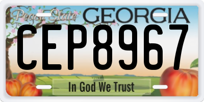 GA license plate CEP8967