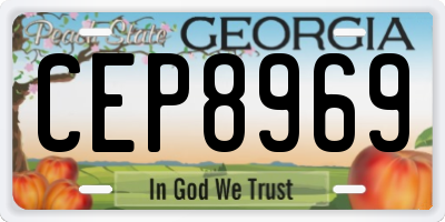 GA license plate CEP8969