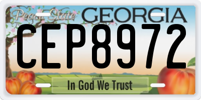 GA license plate CEP8972