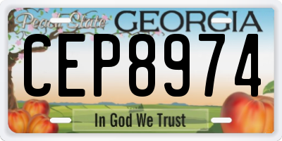 GA license plate CEP8974