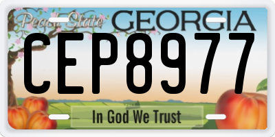 GA license plate CEP8977