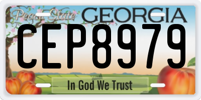 GA license plate CEP8979