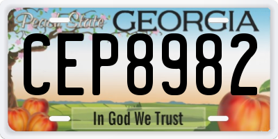 GA license plate CEP8982