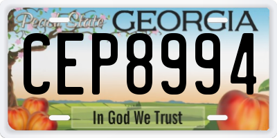 GA license plate CEP8994