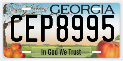 GA license plate CEP8995