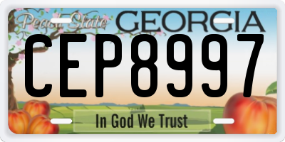 GA license plate CEP8997