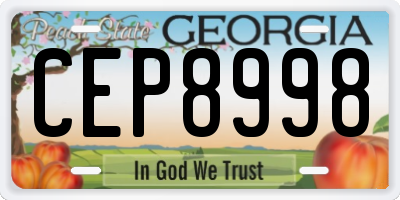 GA license plate CEP8998