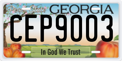 GA license plate CEP9003