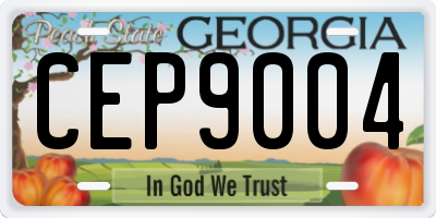 GA license plate CEP9004
