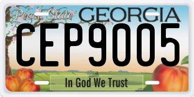 GA license plate CEP9005